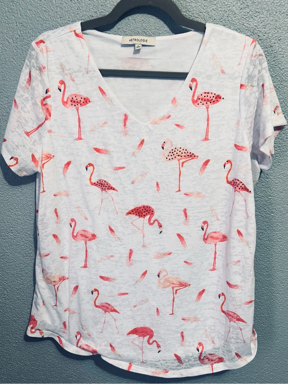 NWOT astrologie pink flamingo t shirt size large